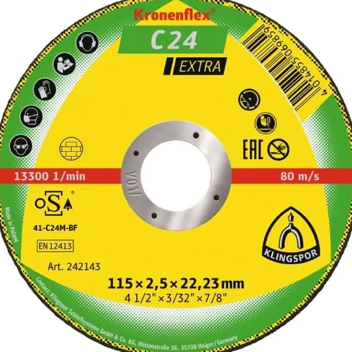 KAPSKIVA C24EX EXTRA RAKT NAV 115X2,5X22,23MM