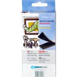 KARDBORRETEJP SVART 20MM 1000MM