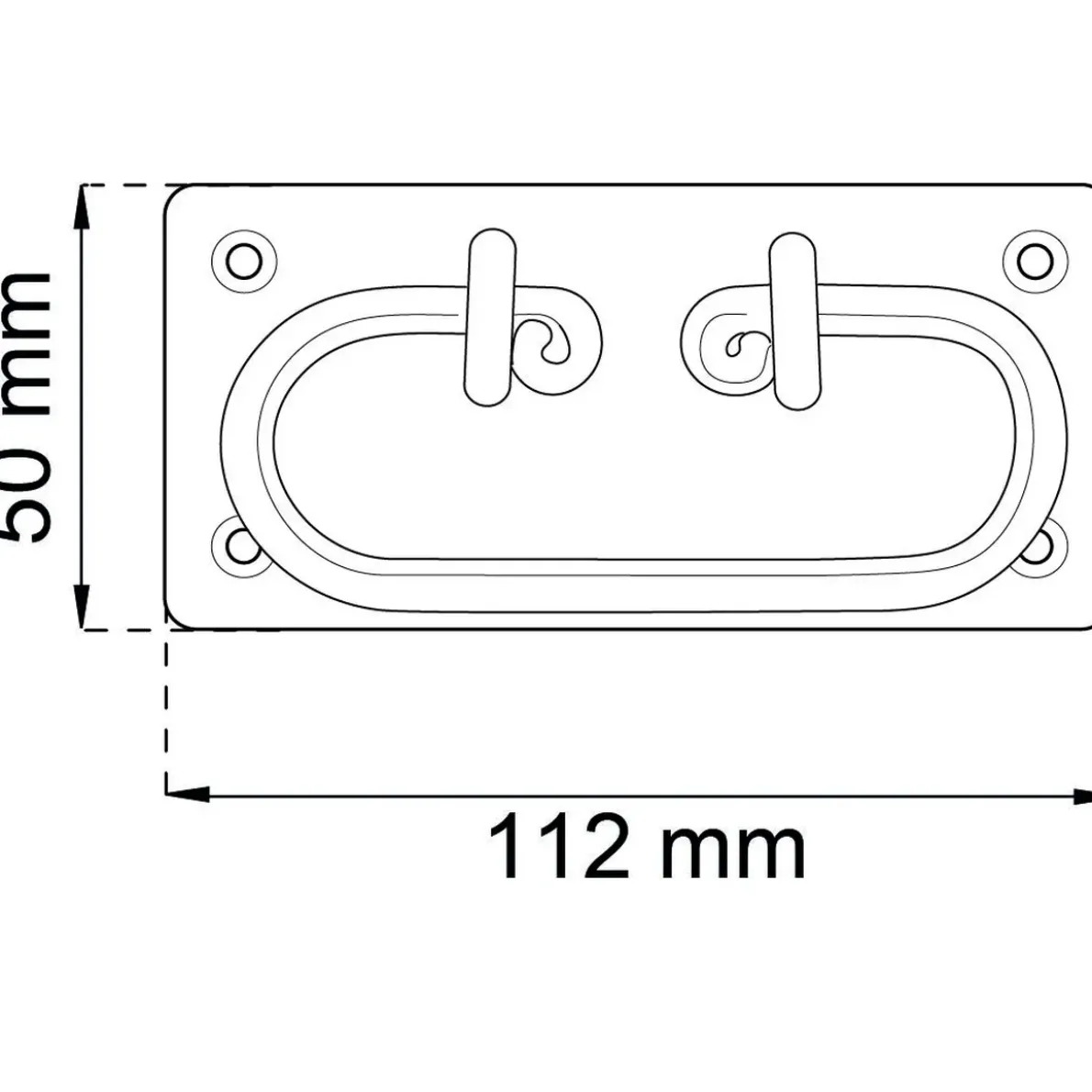 KOFFERTHANDTAG SMIDE 112X50MM