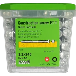 KONSTRUKTIONSSKRUV ET-T TX40 CYL CORRSEAL 8,2X245 50ST