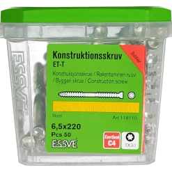 KONSTRUKTIONSSKRUV ET-T TX30 CYL CORRSEAL 6,5X220 50ST