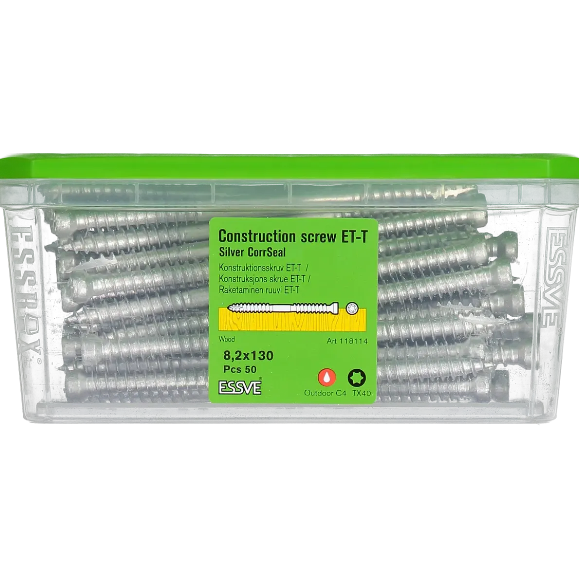 KONSTRUKTIONSSKRUV ET-T TX40 CYL CORRSEAL 8,2X130 50ST