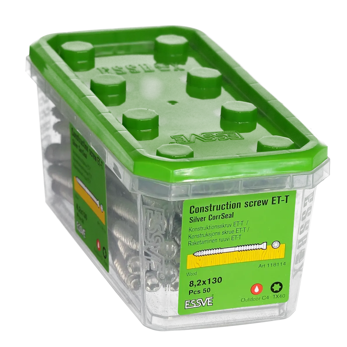 KONSTRUKTIONSSKRUV ET-T TX40 CYL CORRSEAL 8,2X130 50ST