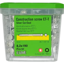 KONSTRUKTIONSSKRUV ET-T TX40 CYL CORRSEAL 8,2X190 50ST