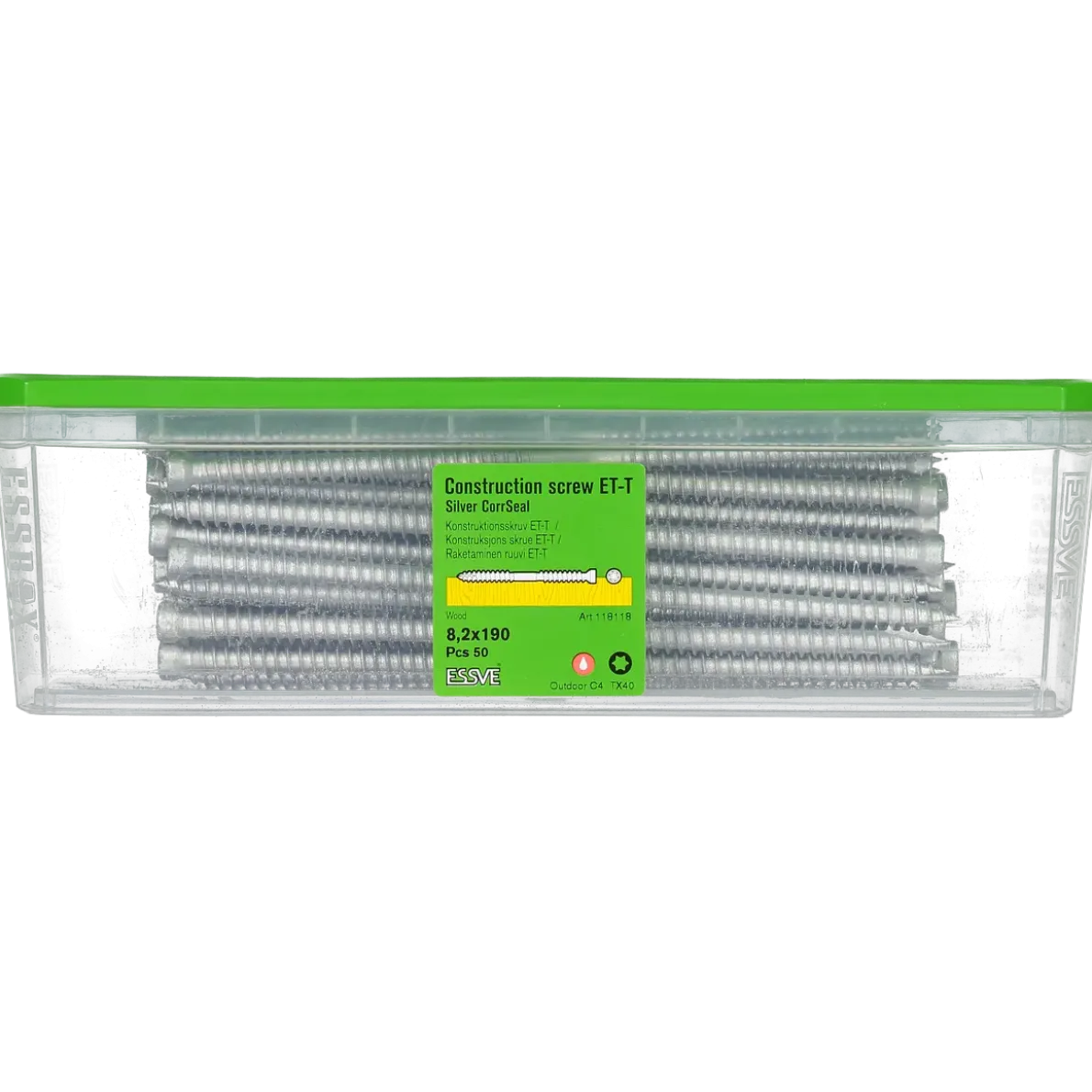 KONSTRUKTIONSSKRUV ET-T TX40 CYL CORRSEAL 8,2X190 50ST