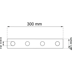 KROKRAD 1368-4 KROM 40X300MM SB