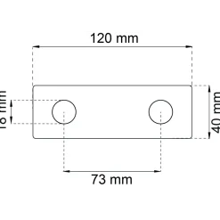 KROKRAD 1368-2 SVART 40X120MM