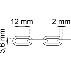 KÄTTING 200-2 SVART 3,6X12MM 2M