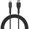 LADDKABEL USB-C/USB-A 2,0 STRONG SVART 2M