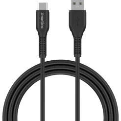 LADDKABEL USB-C/USB-A 2,0 STRONG SVART 2M
