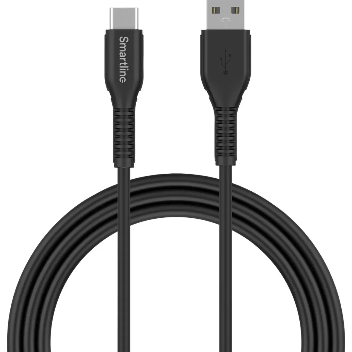 LADDKABEL USB-C/USB-A 2,0 STRONG SVART 2M
