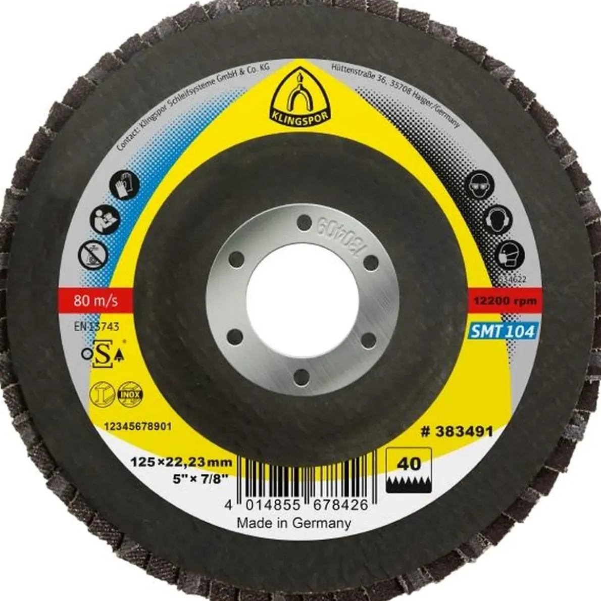 LAMELLSLIPSKIVA SMT 104 EXTRA VÄLVD K60 125X22,23MM