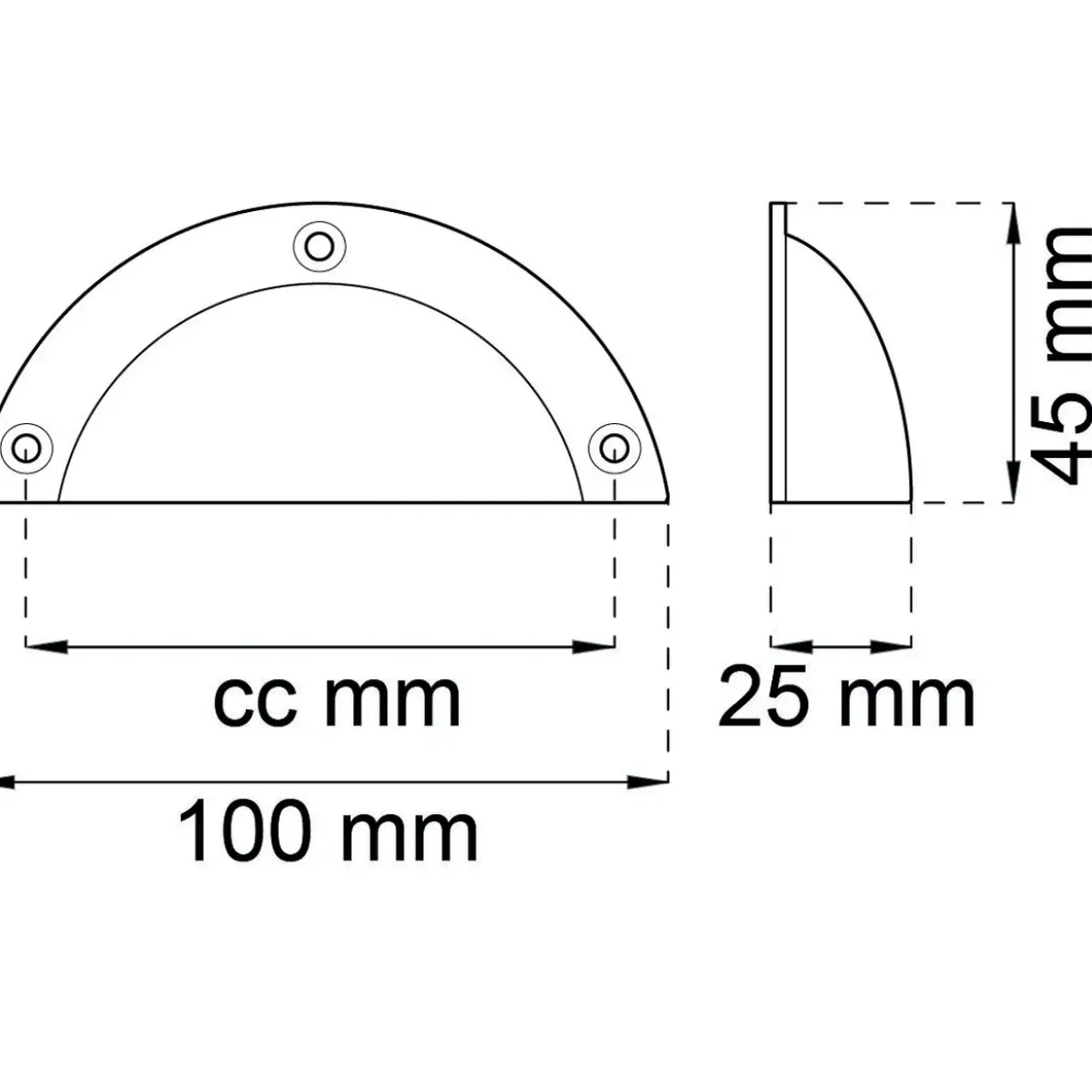 LÅDHANDTAG ALICE SMIDE 45X100MM 2ST