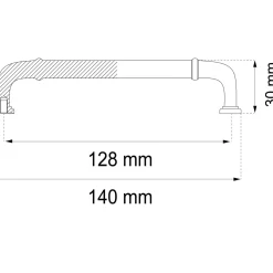 LÅDHANDTAG ELSA SVART CC128MM 2ST