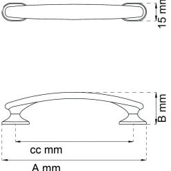 LÅDHANDTAG MOLLY SVART CC96MM 2ST
