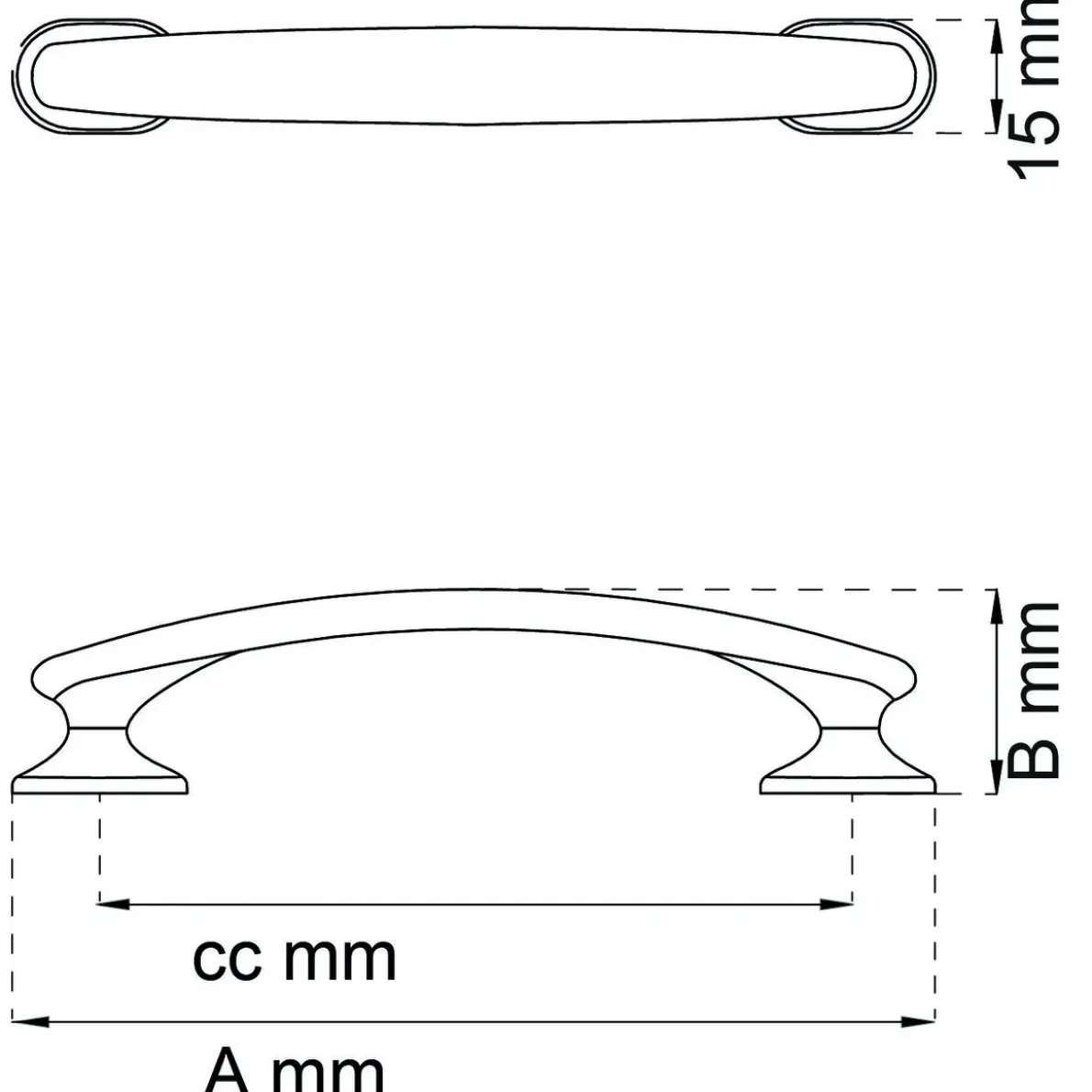 LÅDHANDTAG MOLLY SVART CC96MM 2ST