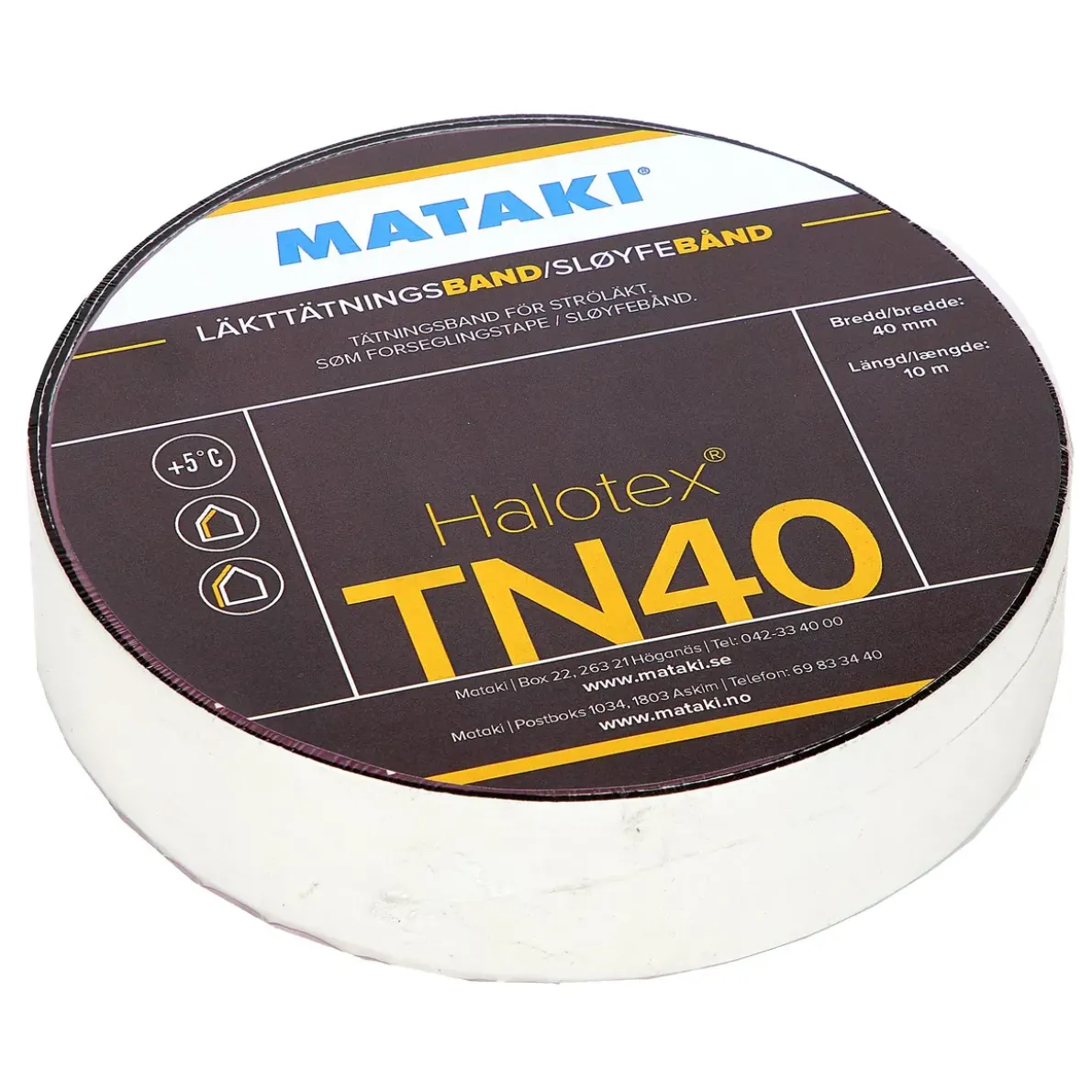 LÄKTTÄTNINGSBAND TN40 HALOTEX BUTYL 40MMX10M
