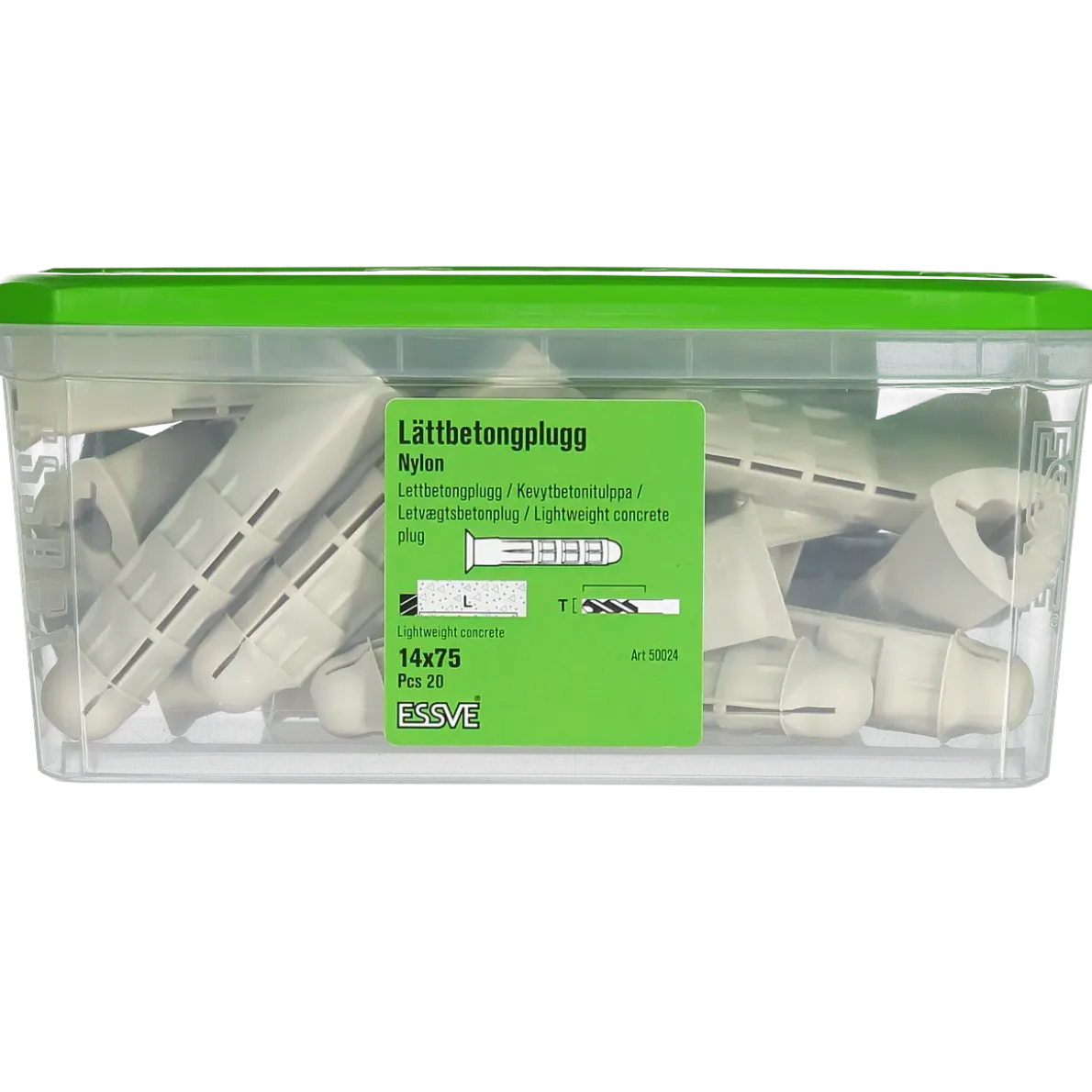 LÄTTBETONGPLUGG NYLON 14X75 20ST