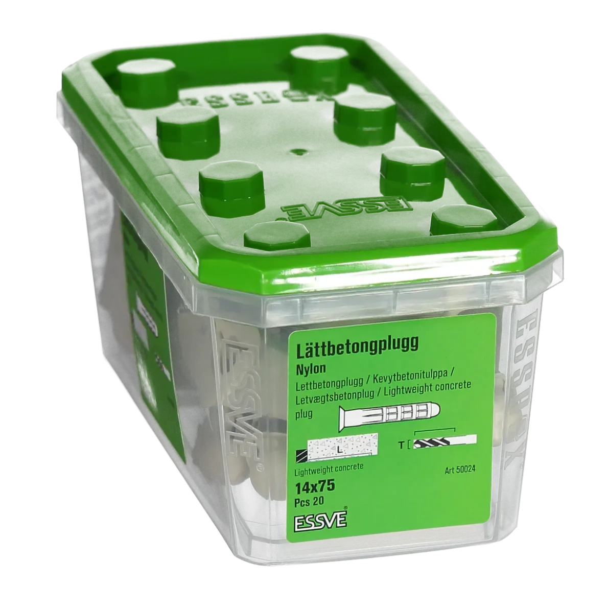 LÄTTBETONGPLUGG NYLON 14X75 20ST
