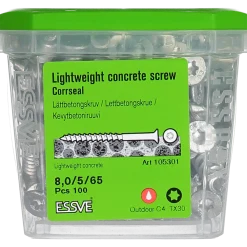 LÄTTBETONGSKRUV FÖRSÄNKT HUVUD TX30 CORRSEAL 8X65 100ST