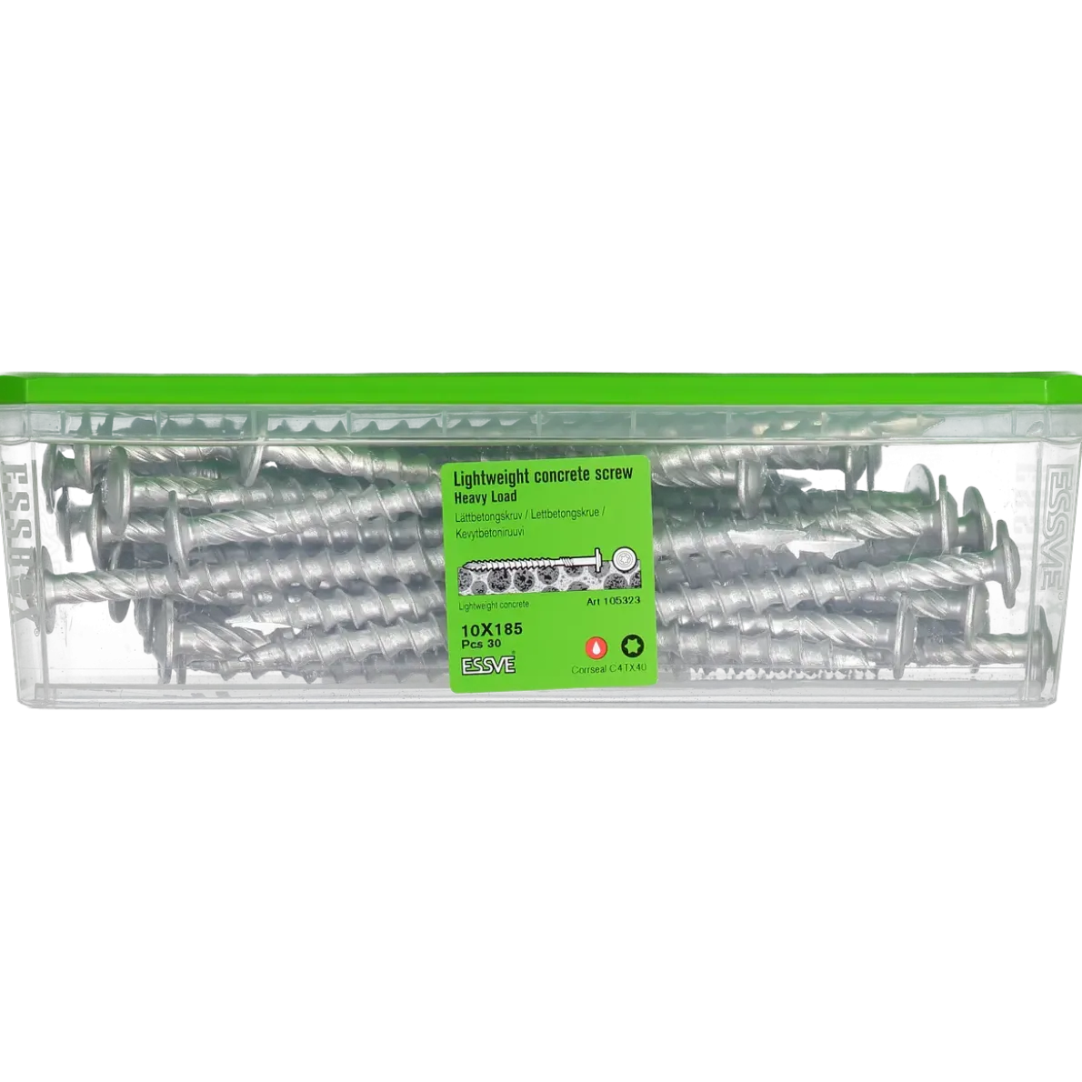 LÄTTBETONGSKRUV HL-W WAFER HUVUD CORRSEAL 10X185 30ST
