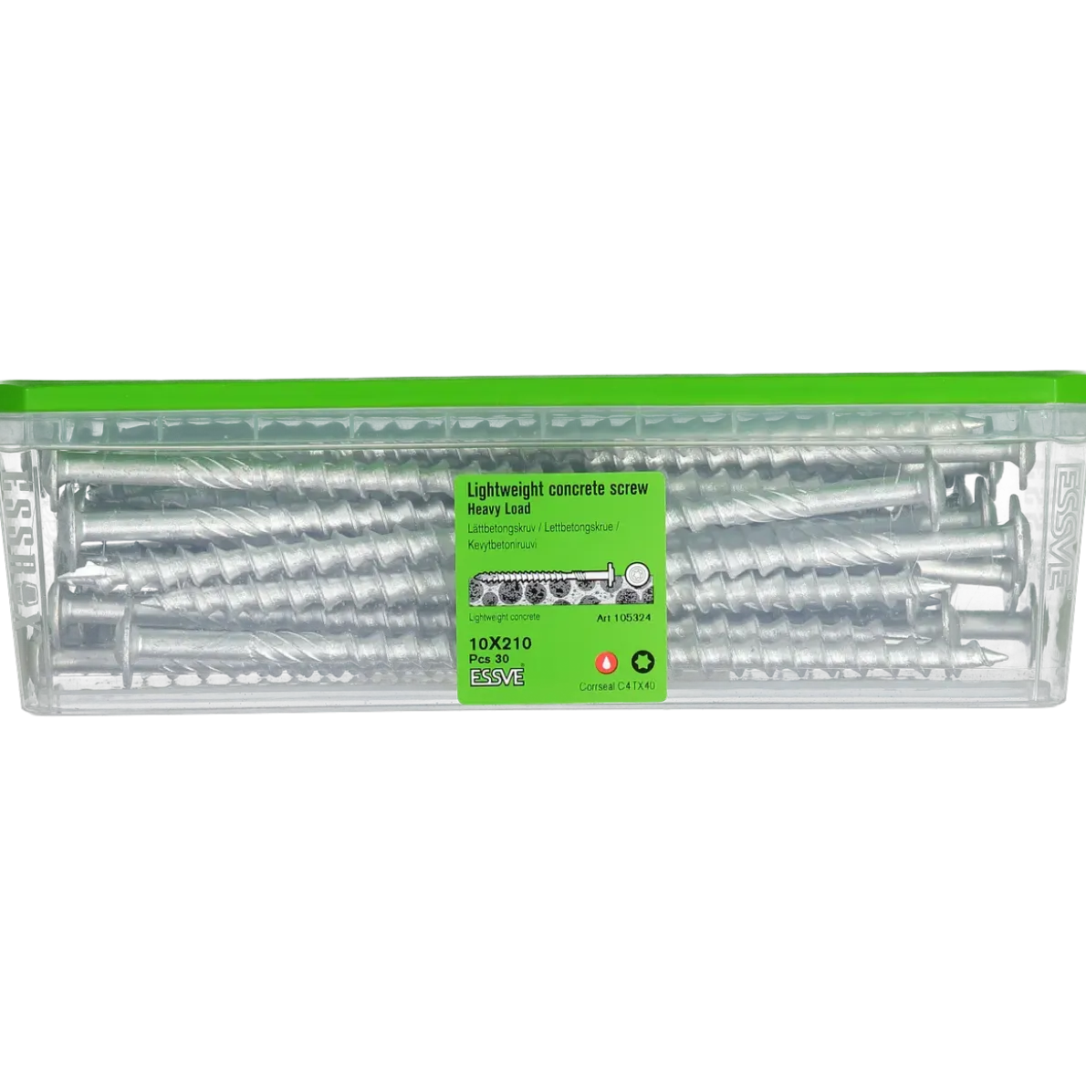 LÄTTBETONGSKRUV HL-W WAFER HUVUD CORRSEAL 10X210 30ST