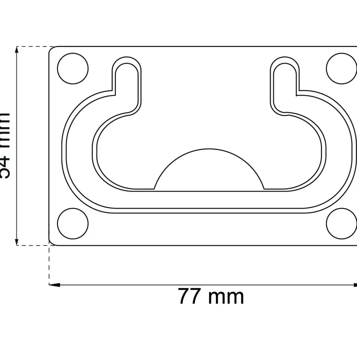 LUCKHANDTAG 1129 KROM 54X77MM