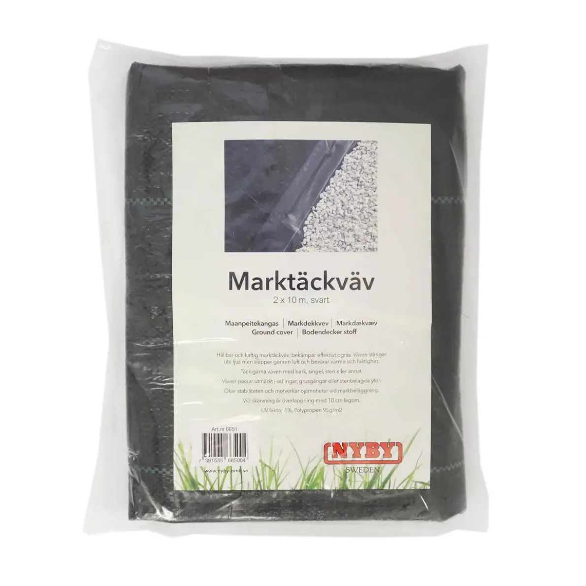 MARKTÄCKVÄV 2X10M 20M2 SVART 95 GR/M2