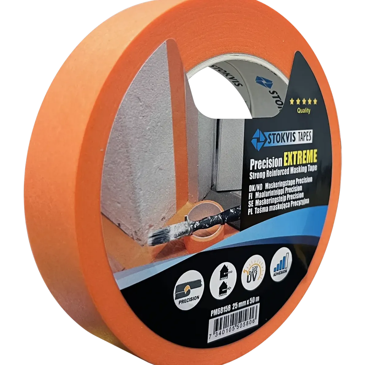 MASKERINGSTEJP PRECISION EXTREME ORANGE 25 MM 50M