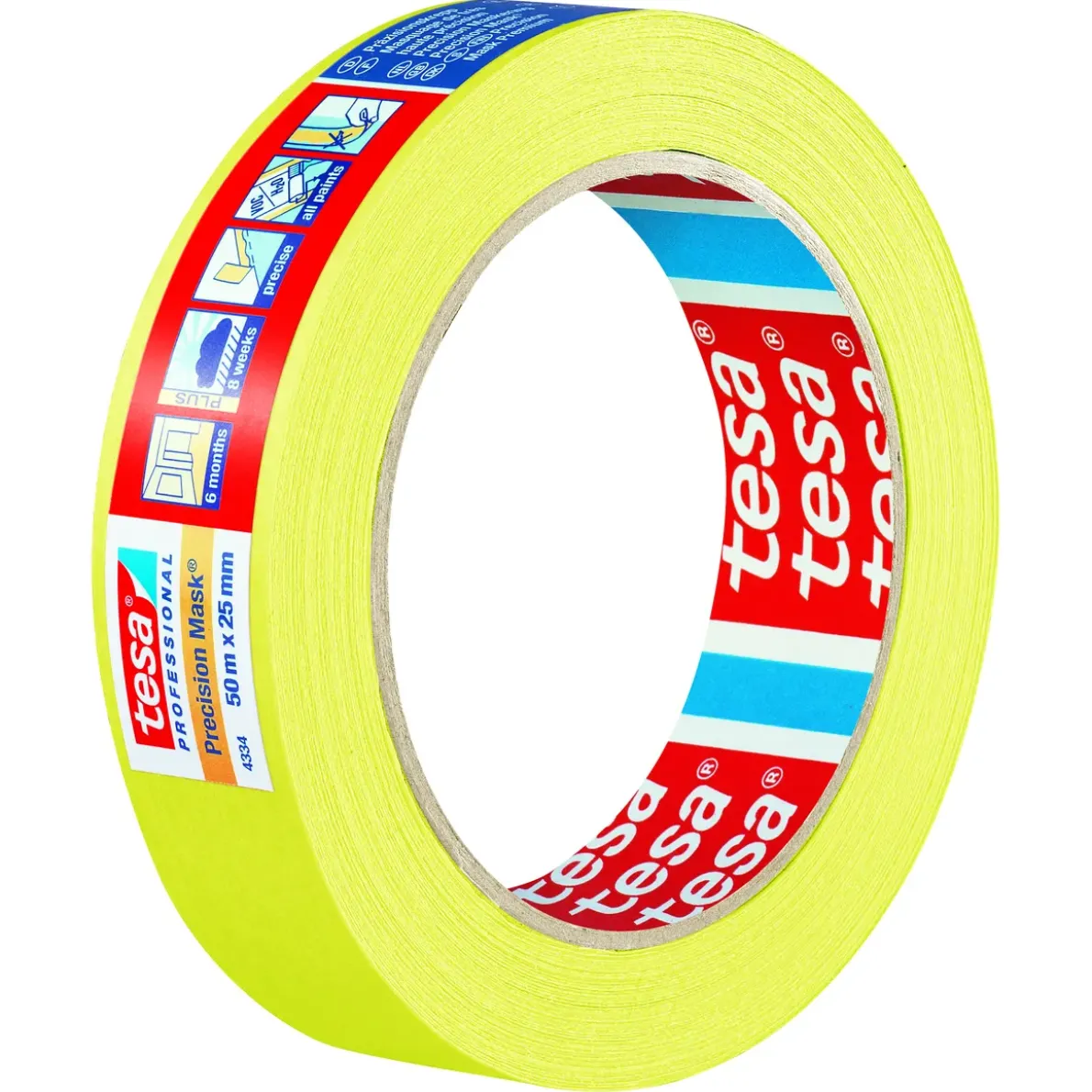 MASKERINGSTEJP PRECISION 4334 INDOORGUL 50MX25MM