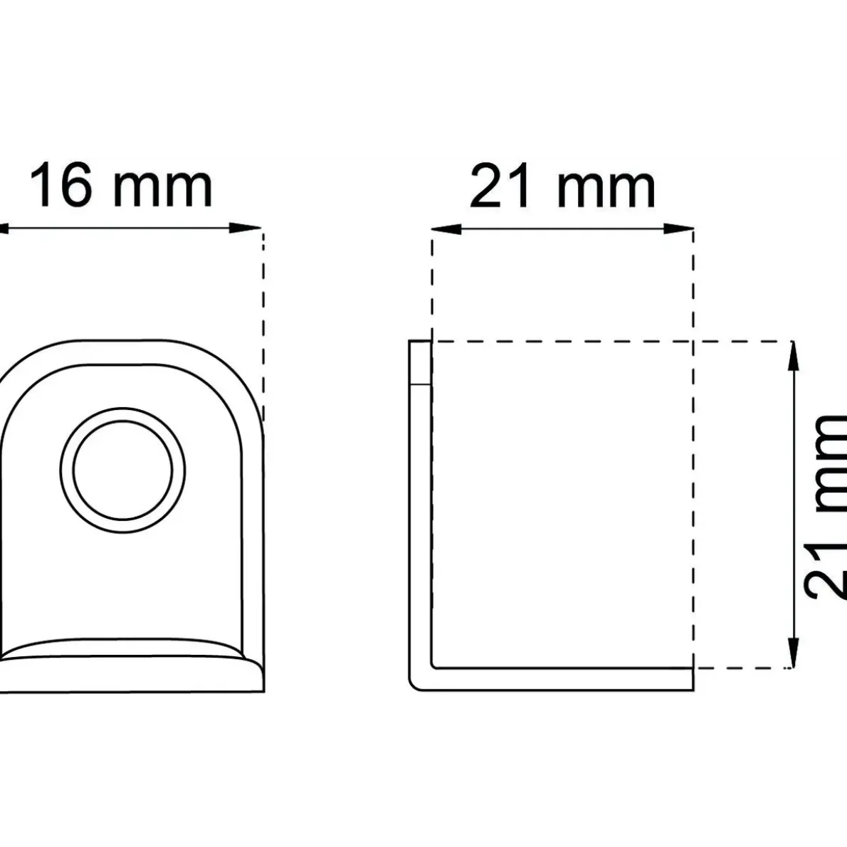 MÖBELVINKEL 211 EFZ 21X21MM 8ST