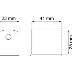 MÖBELVINKEL 501 EFZ 25X41MM 4ST