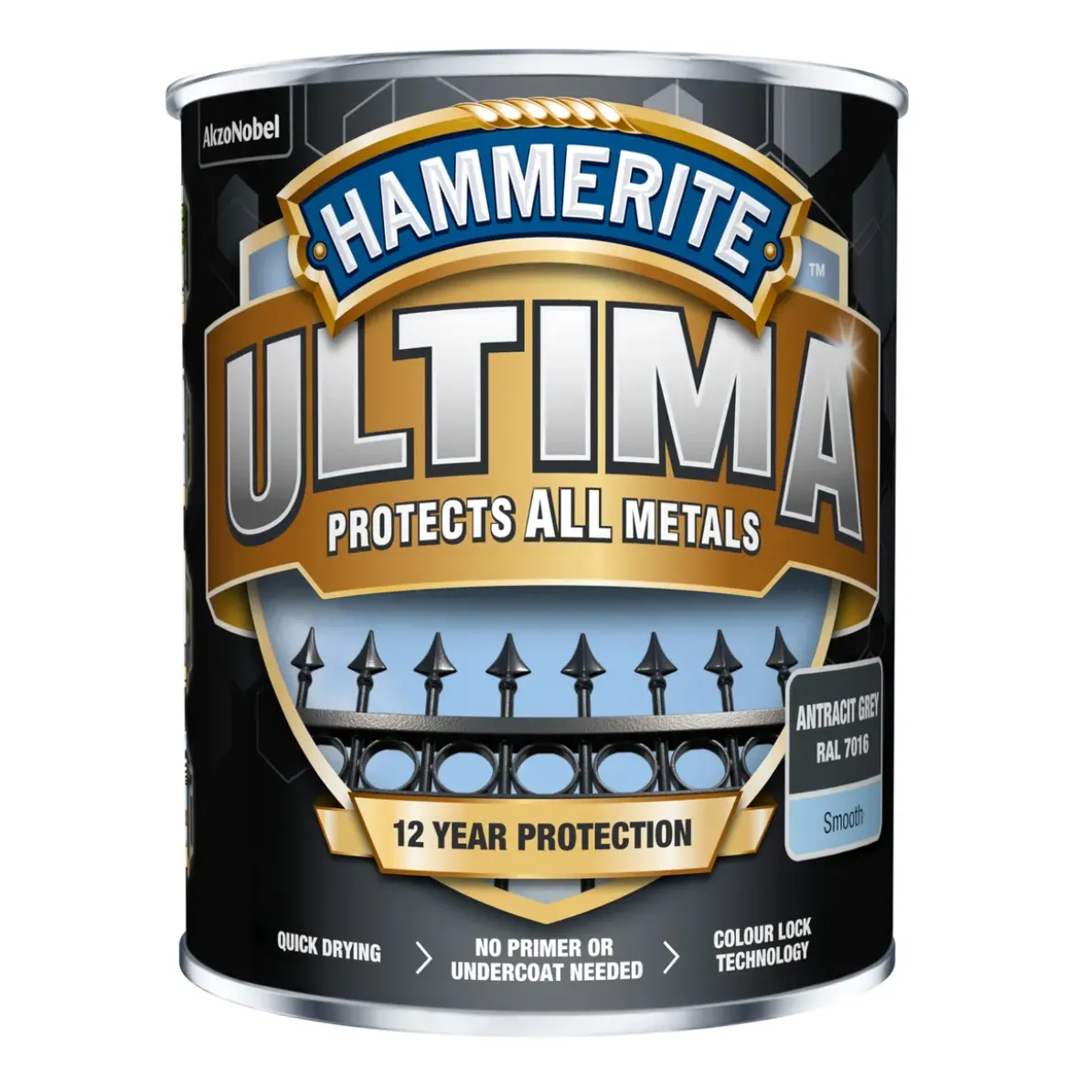 METALLFÄRG ULTIMA SMOOTH ANTRACIT GREY0,75L