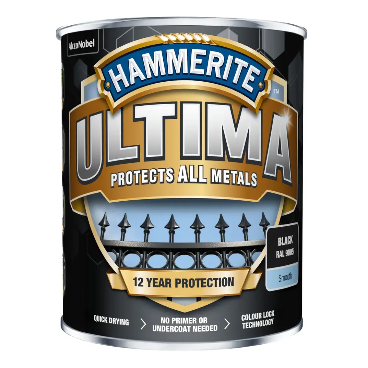 METALLFÄRG ULTIMA SMOOTH BLACK0,25L
