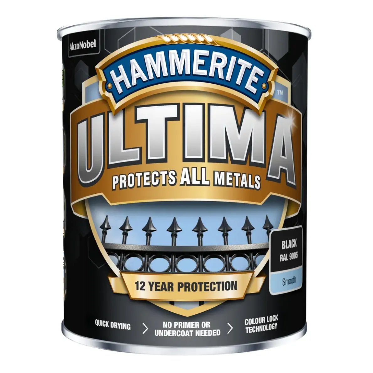 METALLFÄRG ULTIMA SMOOTH BLACK0,75L