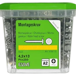 MONTAGESKRUV FÖR TRÄREGEL PH2 ROSTFRI A2 4,2X13 250ST