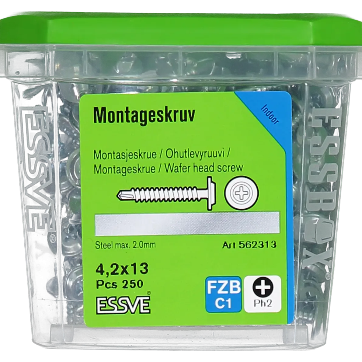 MONTAGESKRUV MED BORRSPETS PH2 FZB 4,2X13 250ST