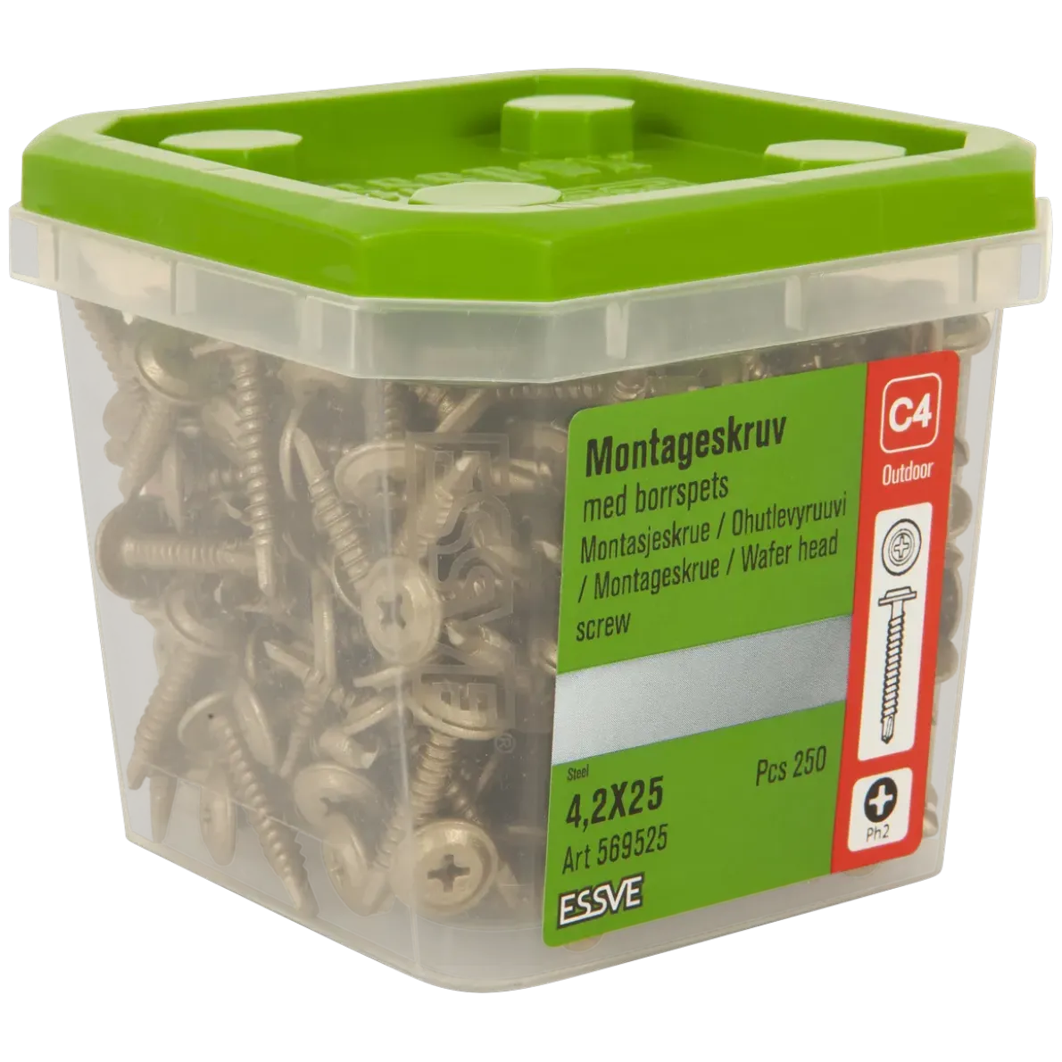 MONTAGESKRUV MED BORRSPETS PH2 CORRSEAL 4,2X25 250ST