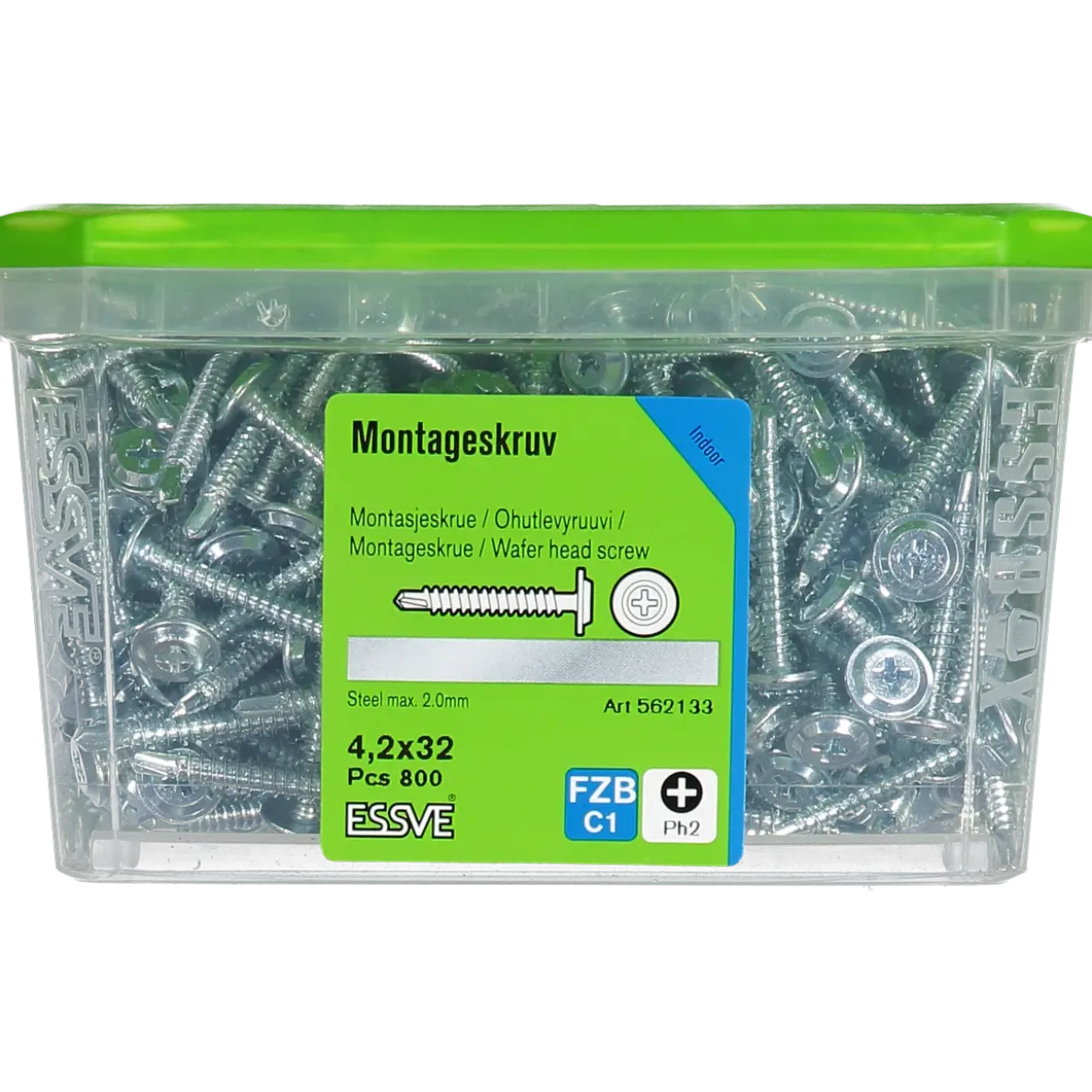 MONTAGESKRUV MED BORRSPETS PH2 FZB 4,2X32 800ST