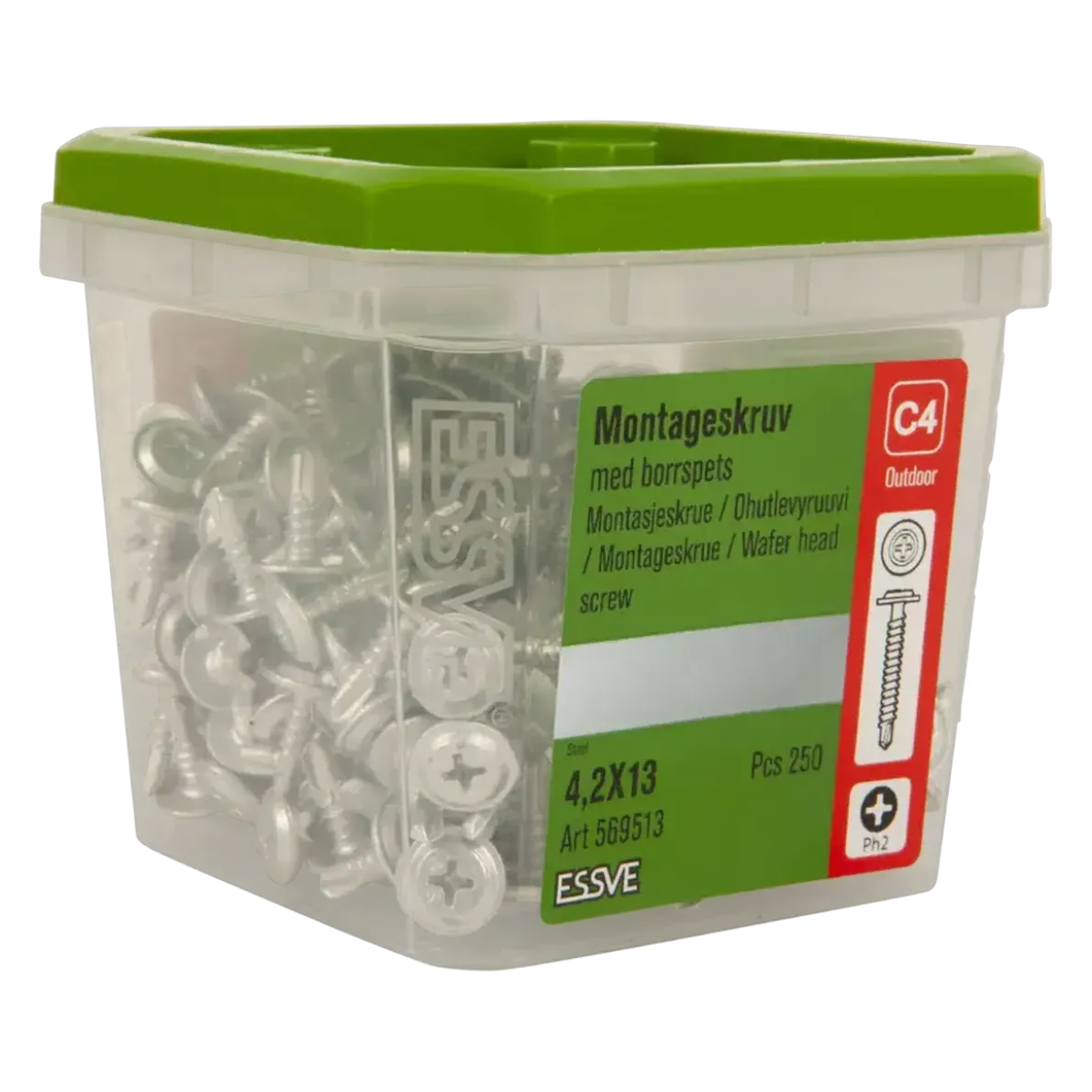 MONTAGESKRUV MED BORRSPETS PH2 CORRSEAL 4,2X13 250ST