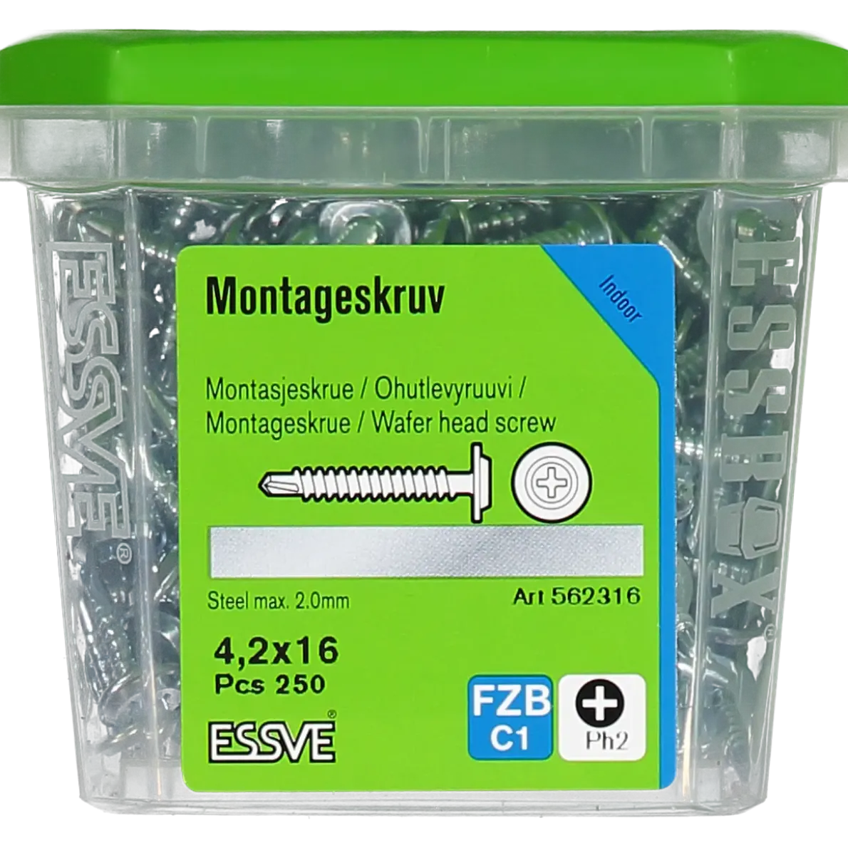 MONTAGESKRUV MED BORRSPETS PH2 FZB 4,2X16 250ST