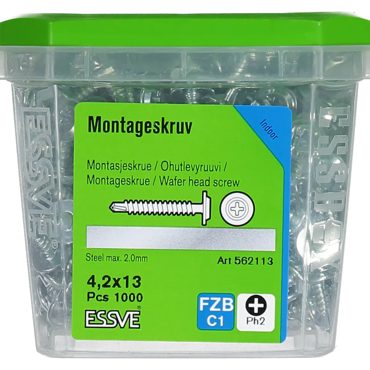 MONTAGESKRUV MED BORRSPETS PH2 FZB 4,2X13 1000ST