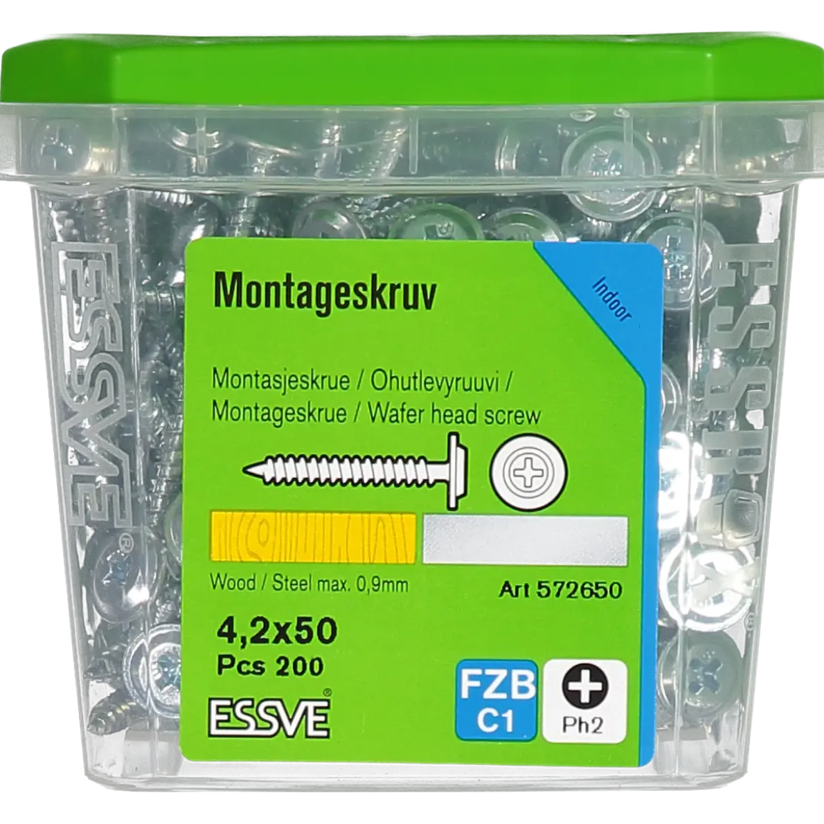 MONTAGESKRUV MED VASS SPETS PH2 FZB 4,2X50 200ST