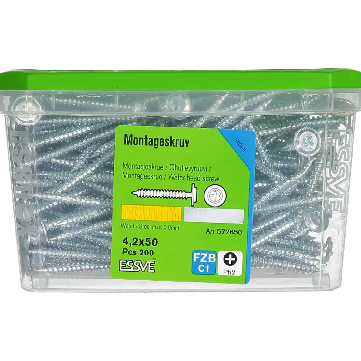 MONTAGESKRUV MED VASS SPETS PH2 FZB 4,2X50 200ST