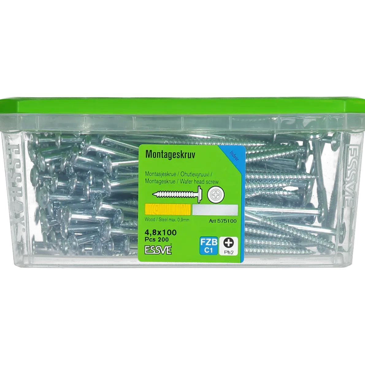 MONTAGESKRUV MED VASS SPETS PH2 FZB 4,8X100 200ST