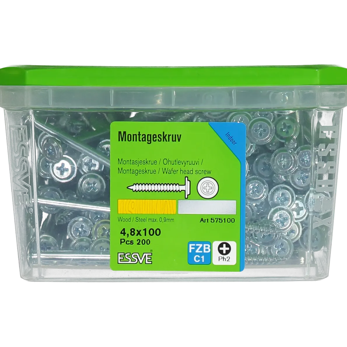 MONTAGESKRUV MED VASS SPETS PH2 FZB 4,8X100 200ST