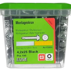 MONTAGESKRUV M RFR BRICKA SVART RAL9011 TX20 4,2X25 100