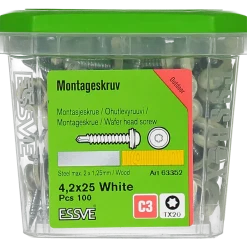 MONTAGESKRUV M RFR BRICKA VIT RAL9010 TX20 4,2X25 100ST
