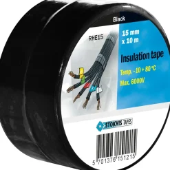 MÄRKTEJP CE-MÄRKT SVART 15MM 10M