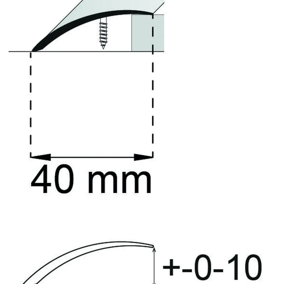 NIVÅLIST A78 MATTSVART 200CM 40MM